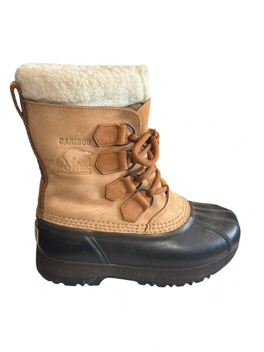 Sorel Caribou Waterproof Winter Snow Boots Women’s US 5 Tan Leather